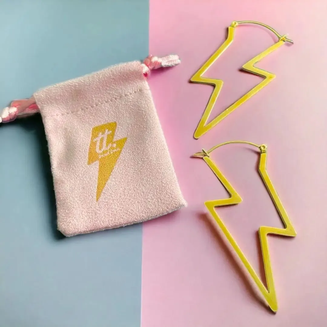 Lightning Bolt Hoop Earrings