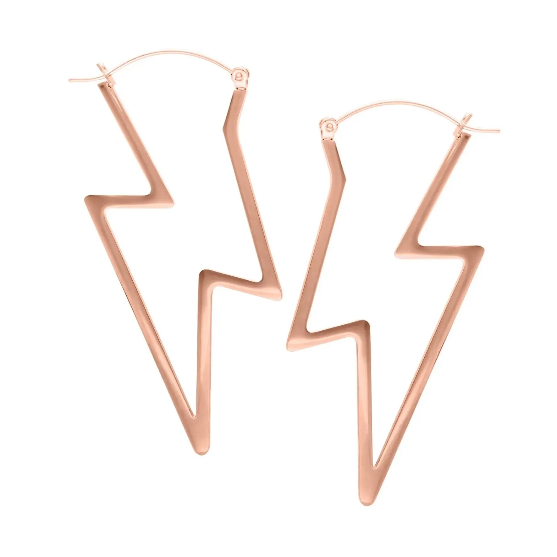 Lightning Bolt Hoop Earrings