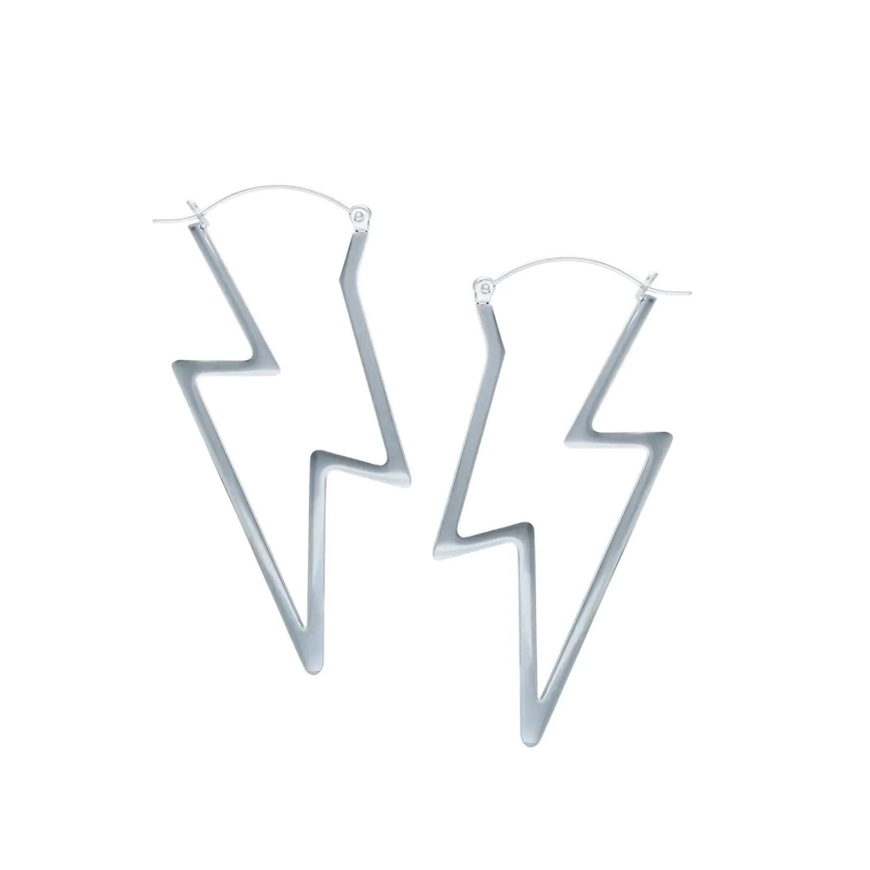 Lightning Bolt Hoop Earrings