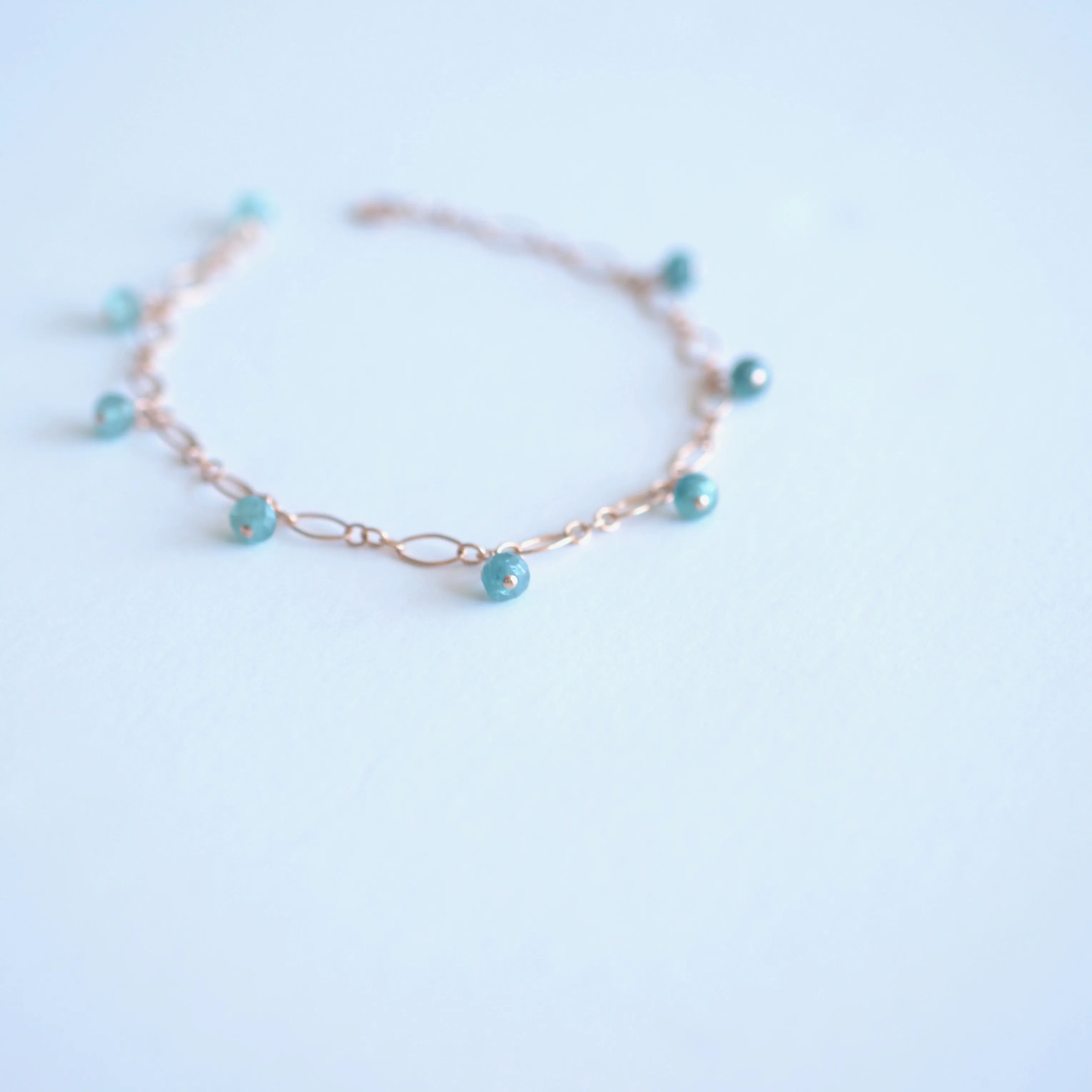 Lili - Grandidierite, 14k Rose Gold Filled Bracelet