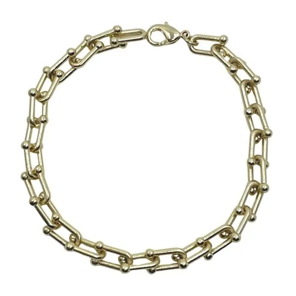 Link Bracelet: Thin U Link Available in Silver or Gold (B401)