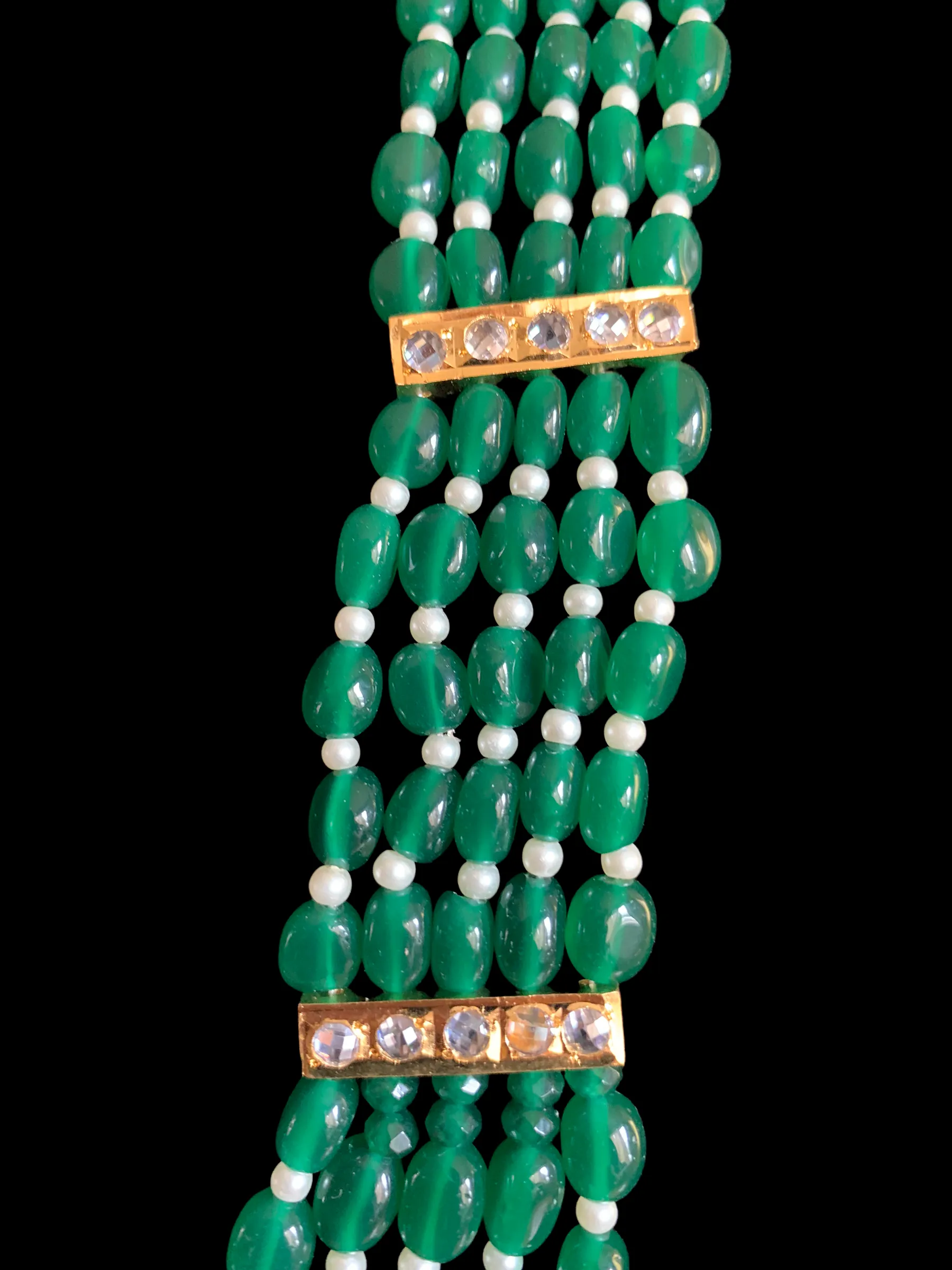 LN162 Erica Rani haar in emerald quartz beads  ( READY To SHIP )