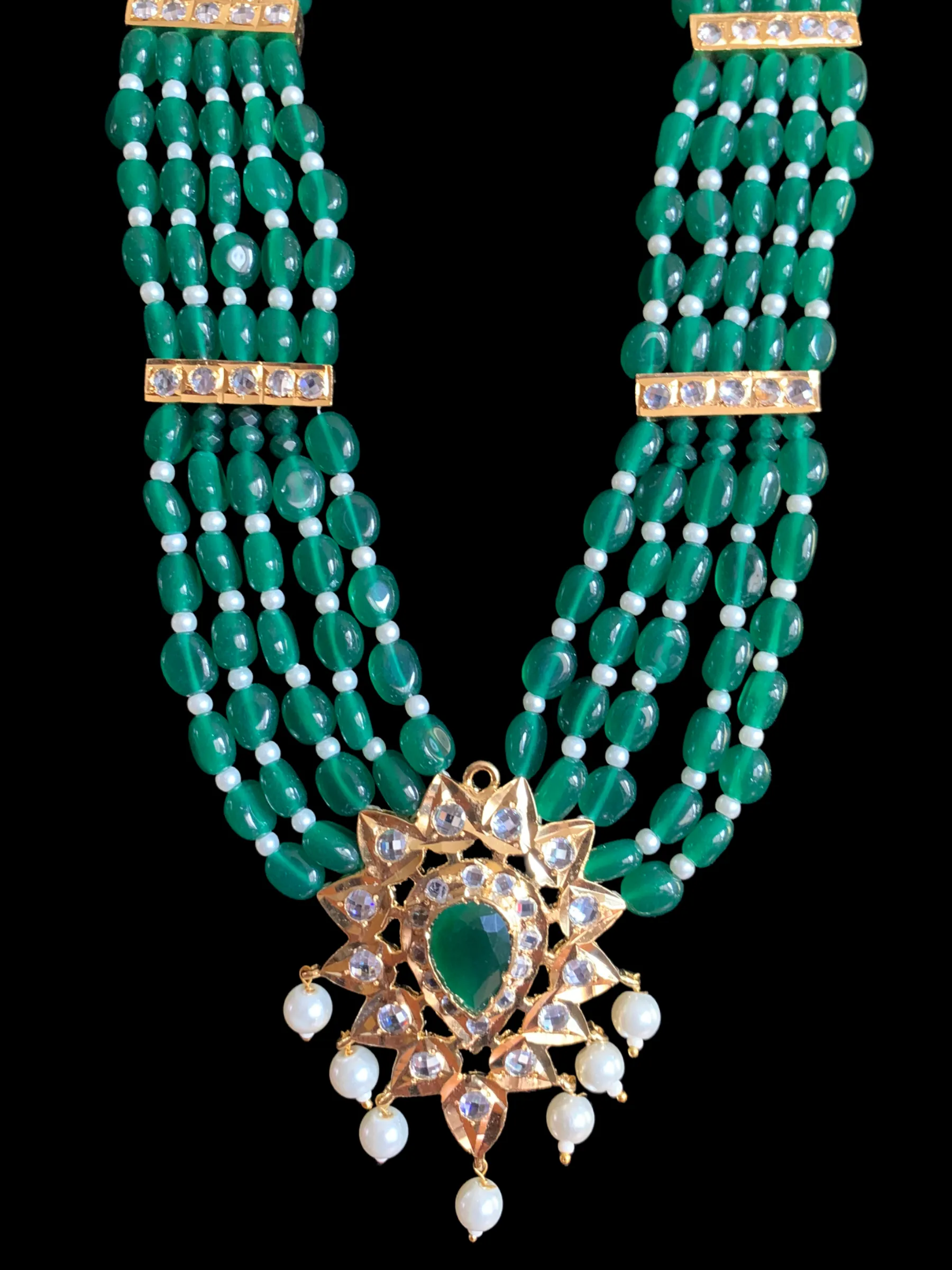 LN162 Erica Rani haar in emerald quartz beads  ( READY To SHIP )