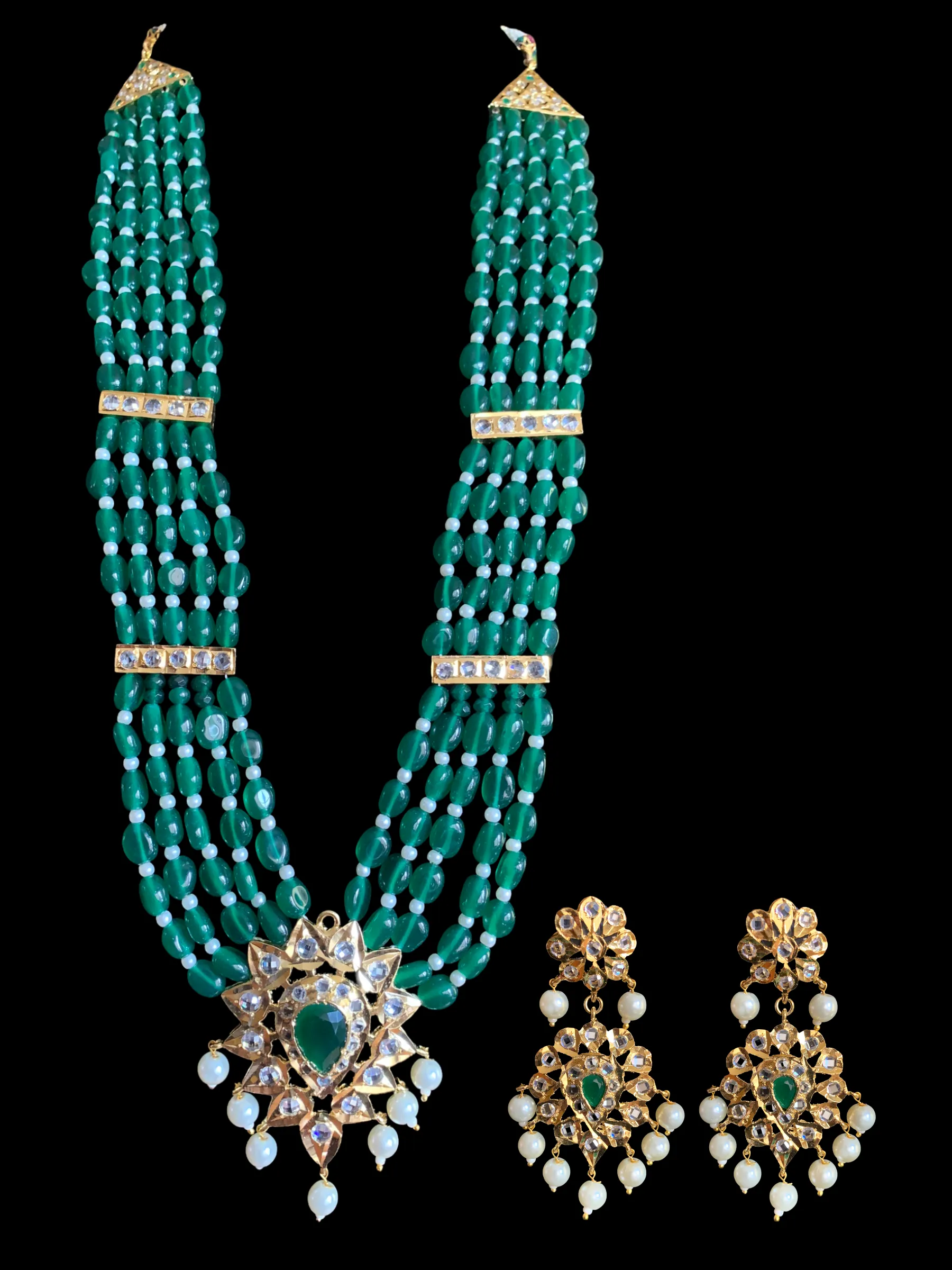 LN162 Erica Rani haar in emerald quartz beads  ( READY To SHIP )