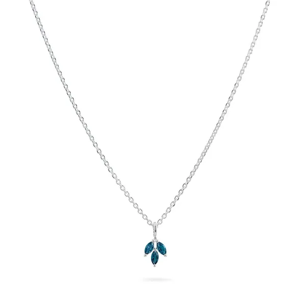 London Blue Topaz Triple Marquise Necklace