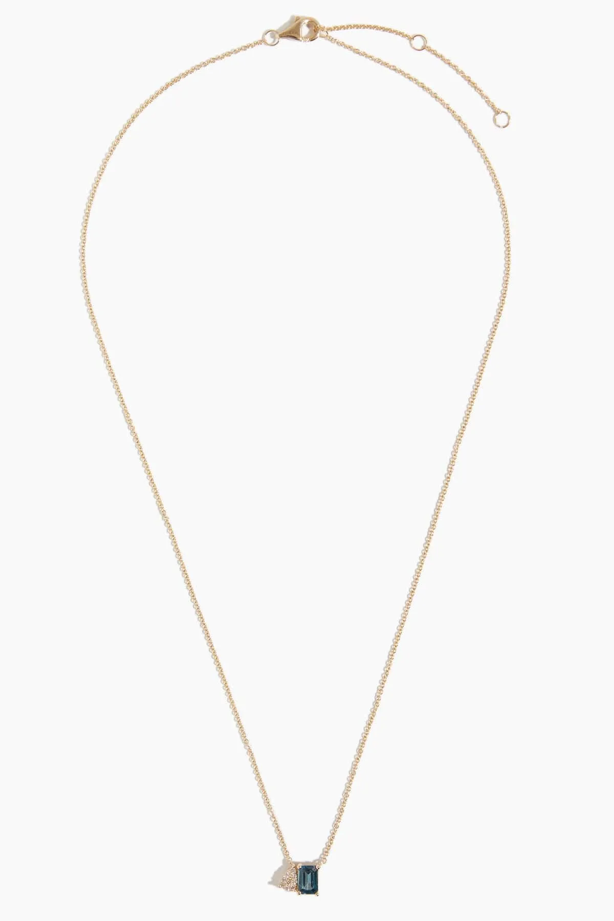 London Topaz Pave Pairs Necklace in 14k Yellow Gold