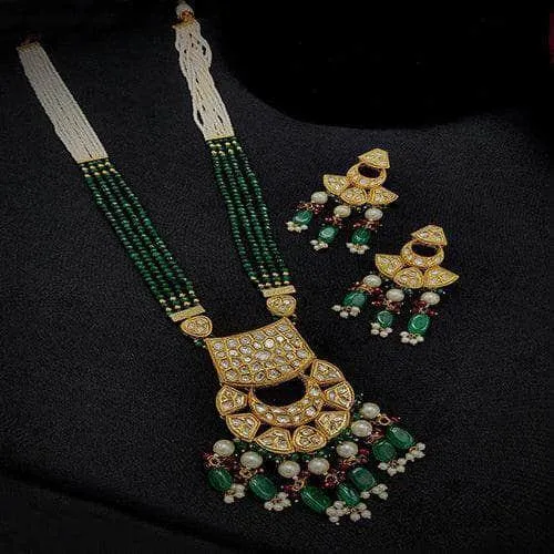 Long Half Chand Necklace Set