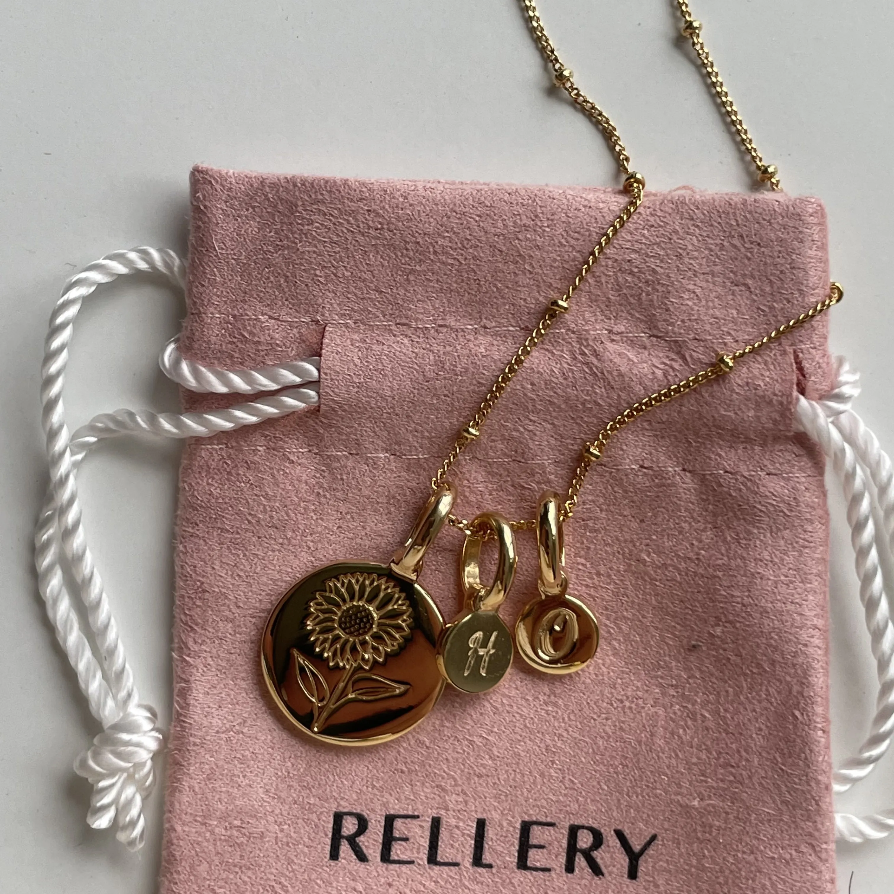 Lotus Necklace With Initial - July Flower