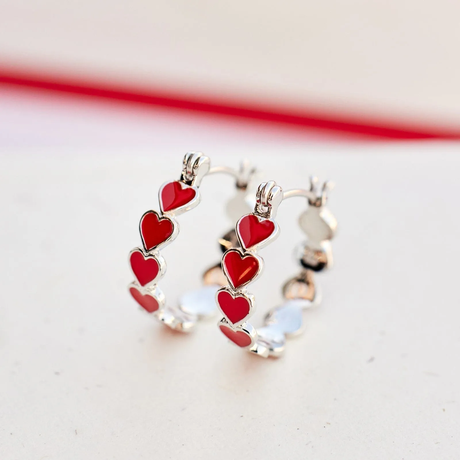 Love Hearts Hoop Earrings