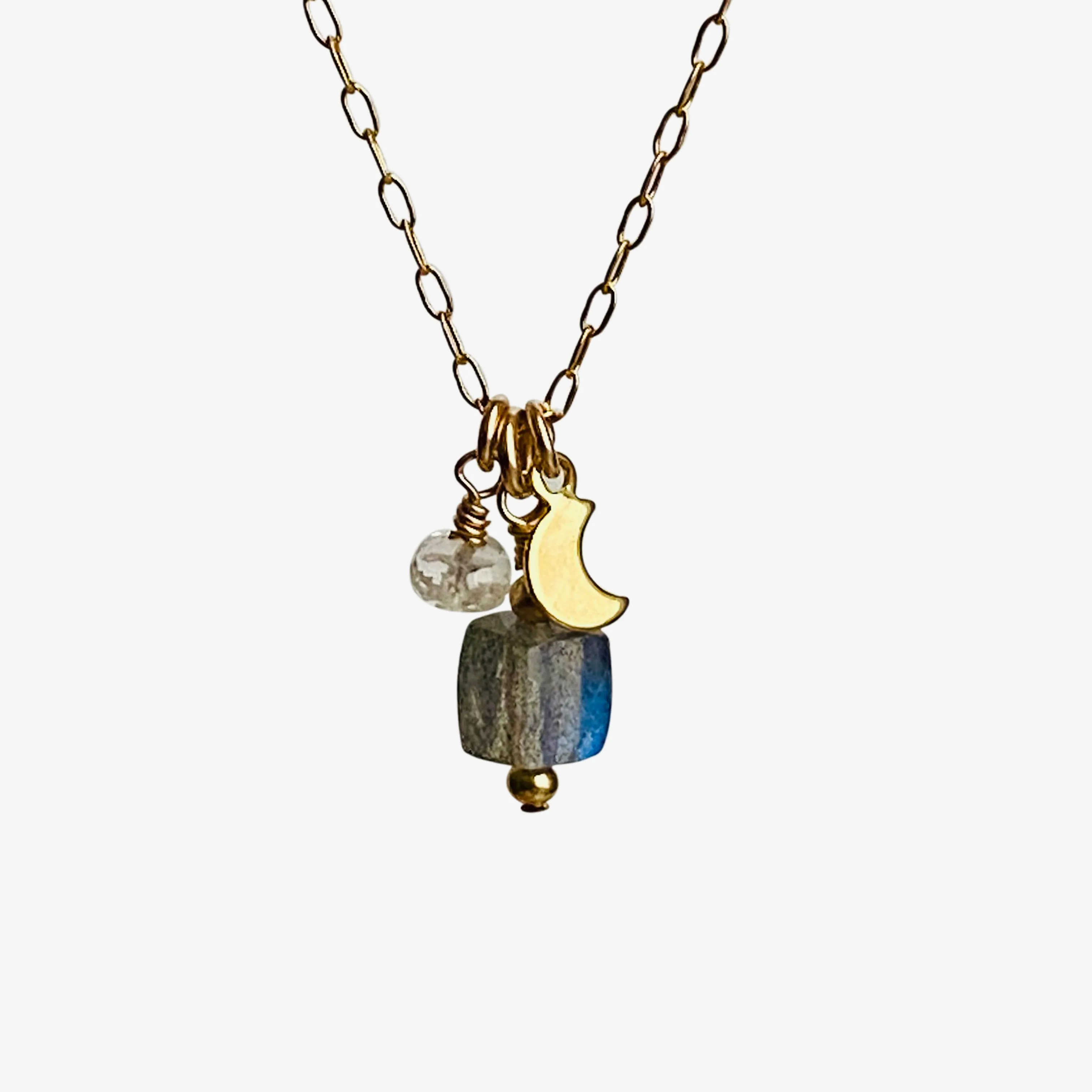 Lulu Necklace ~ Labradorite & Moonstone