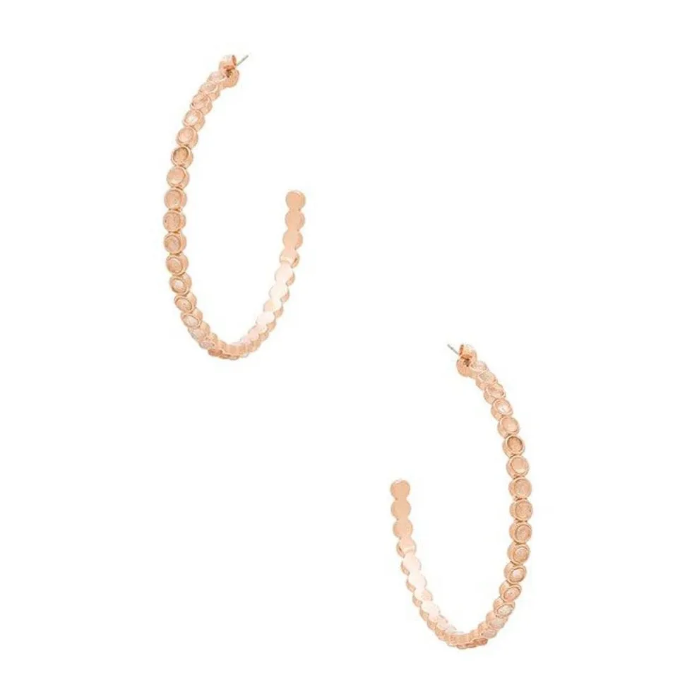 Luv Aj Earrings Oversized Quartz Stud Hoops Gold