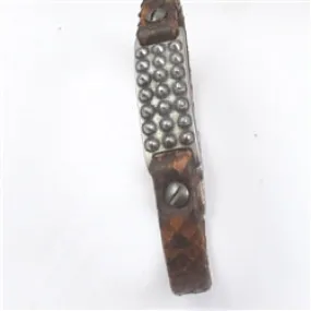 Man's Snakeskin Leather Bracelet in Brown