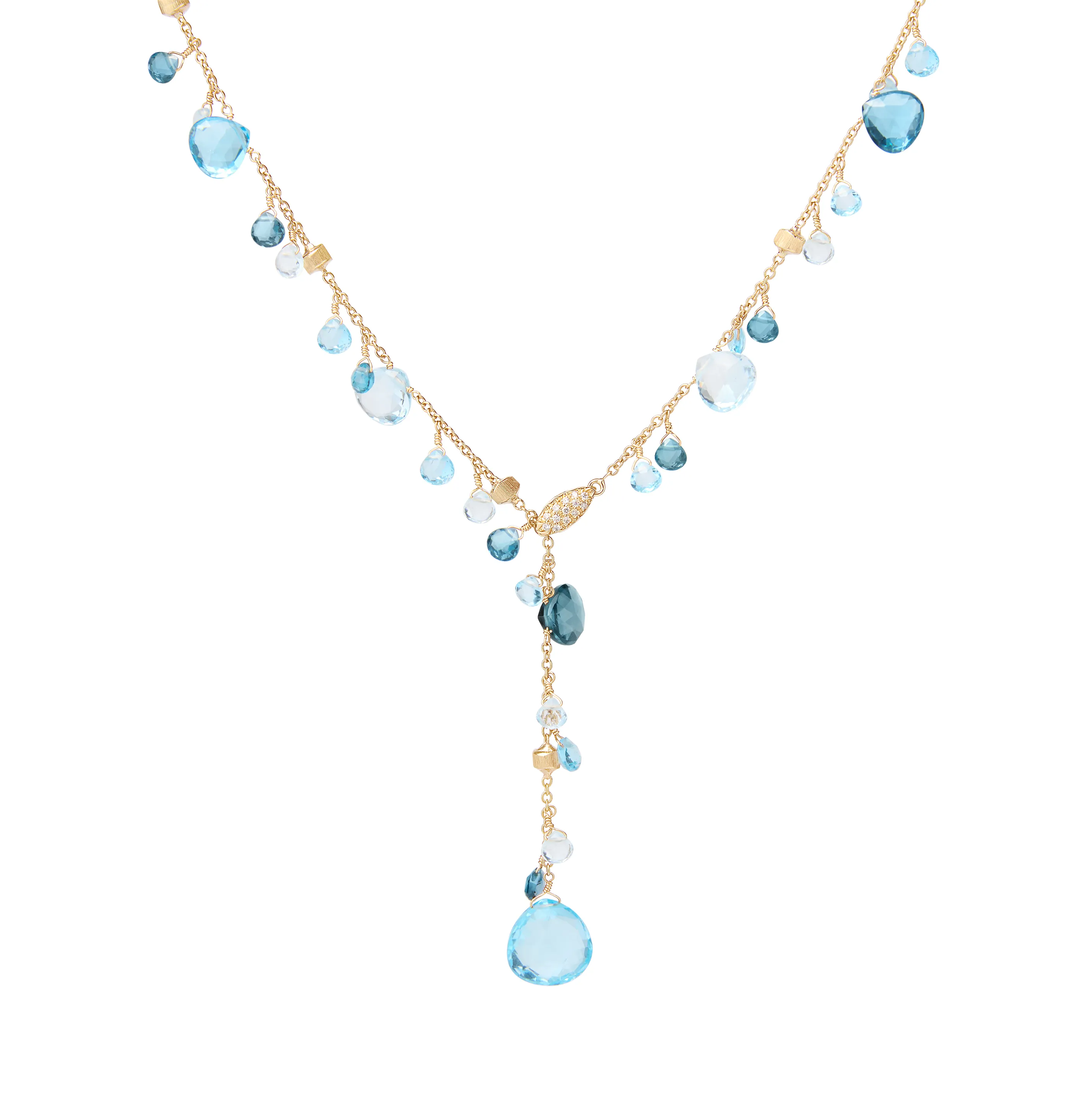 Marco Bicego Paradise Blue Topaz and London Blue Topaz Lariat Necklace