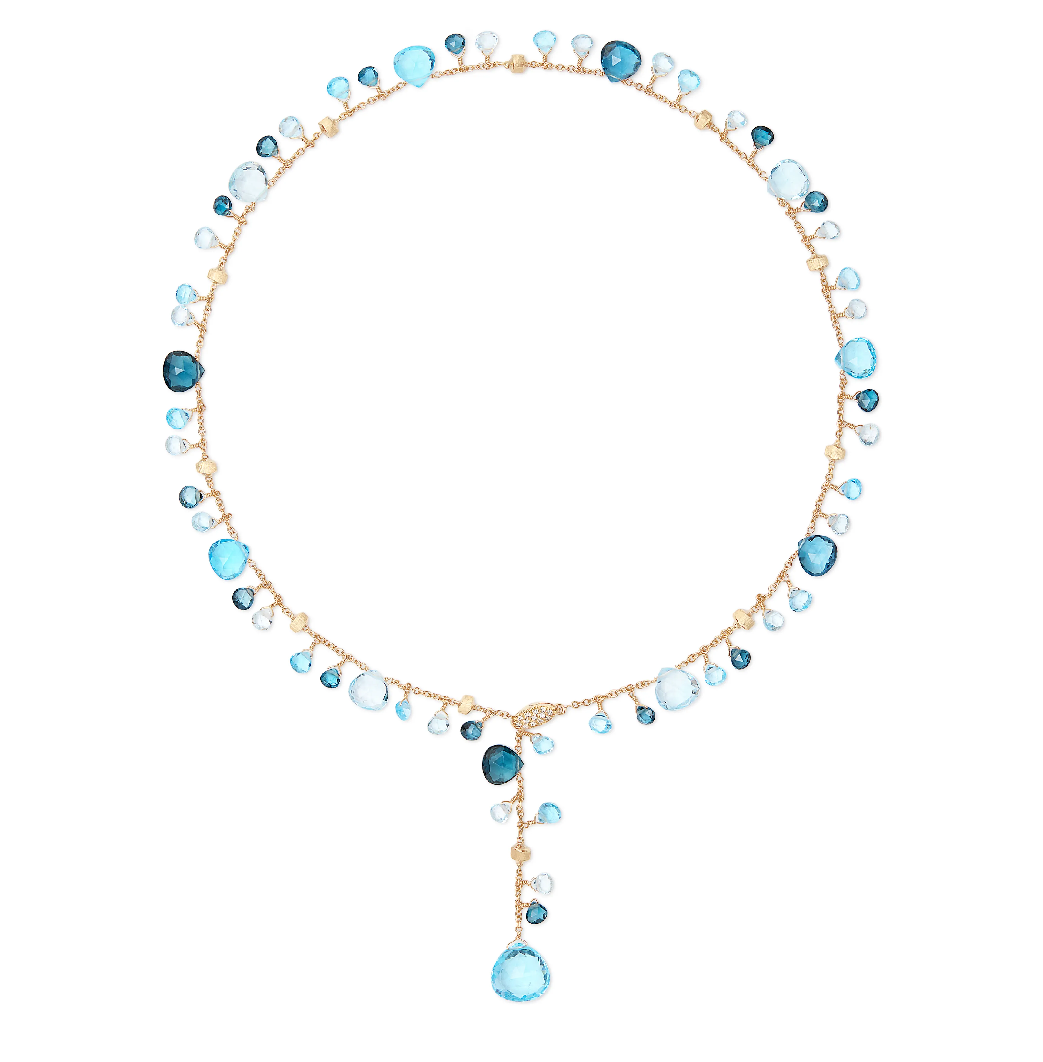 Marco Bicego Paradise Blue Topaz and London Blue Topaz Lariat Necklace