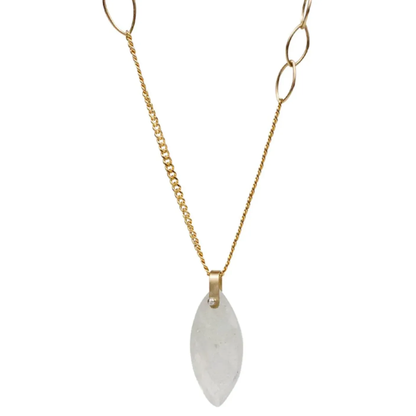 Marquis Rainbow Moonstone Necklace