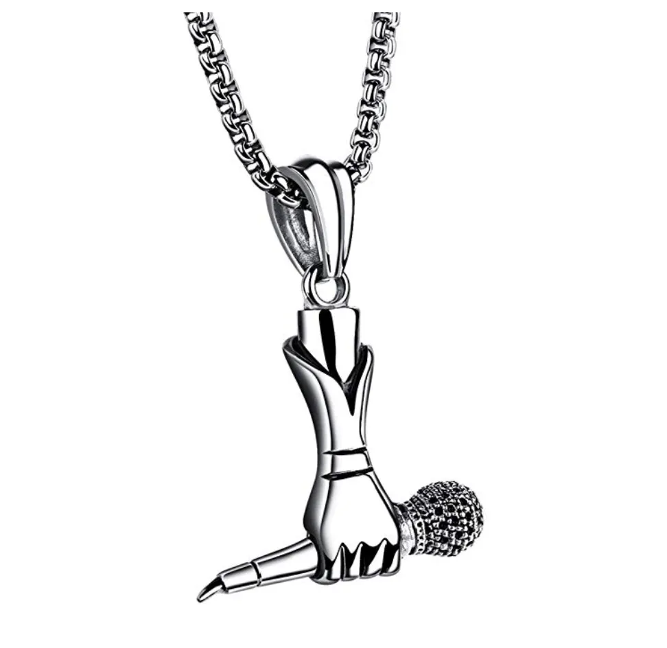 Microphone Necklace Disc Jockey Rapper Jewelry Hip Hop DJ Chain Microphone 24in.