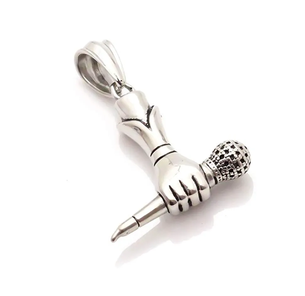 Microphone Necklace Disc Jockey Rapper Jewelry Hip Hop DJ Chain Microphone 24in.