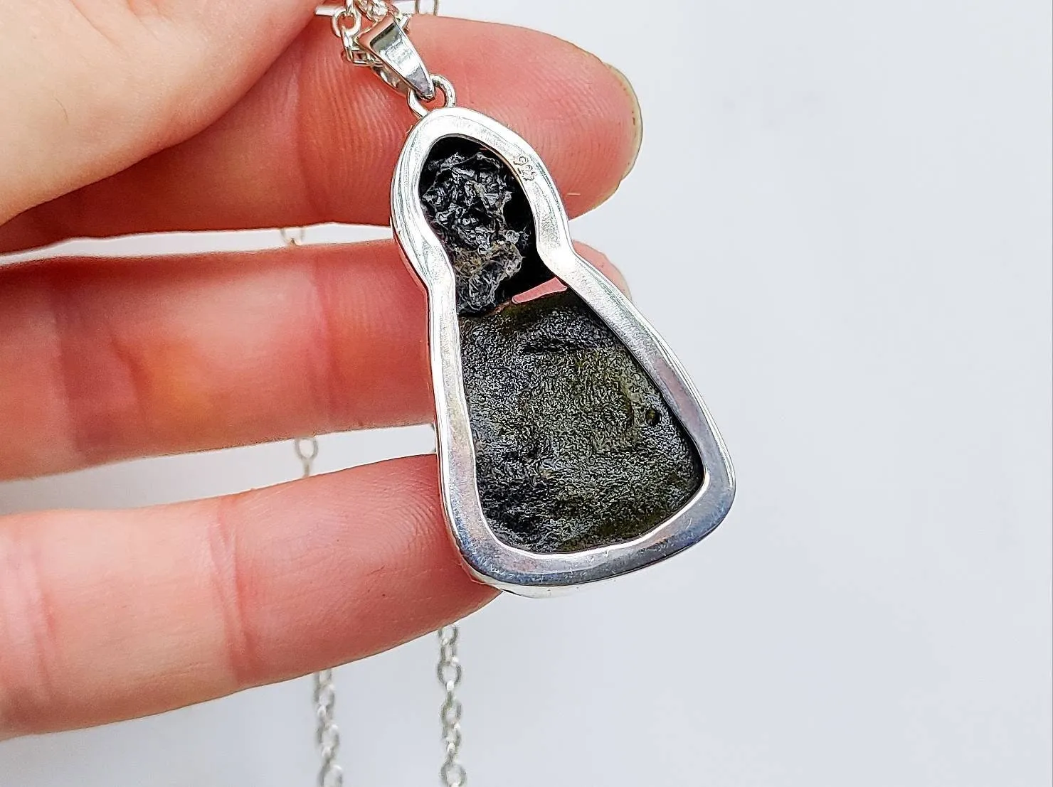 Moldavite & Tibetan Tektite Double Stone Necklace