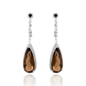 Mona Smoky Quartz Earrings in Sterling Silver