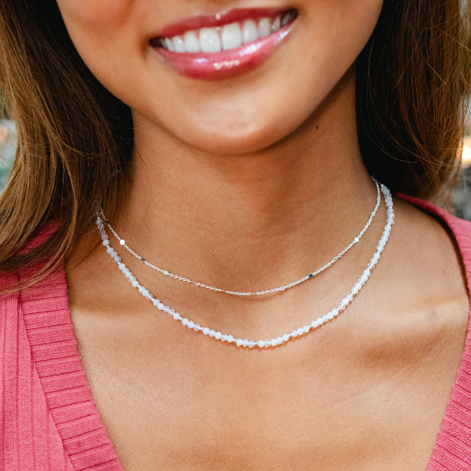 Moon Dancer 3mm Healing   Circles in the Sand Necklace Stack