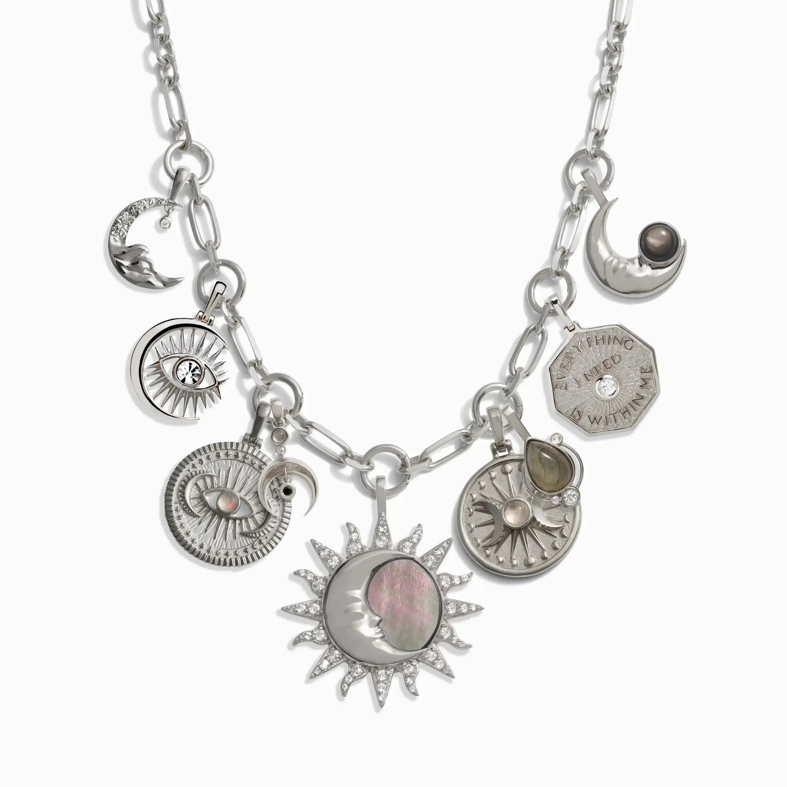 Moon Phase Statement Charm Necklace