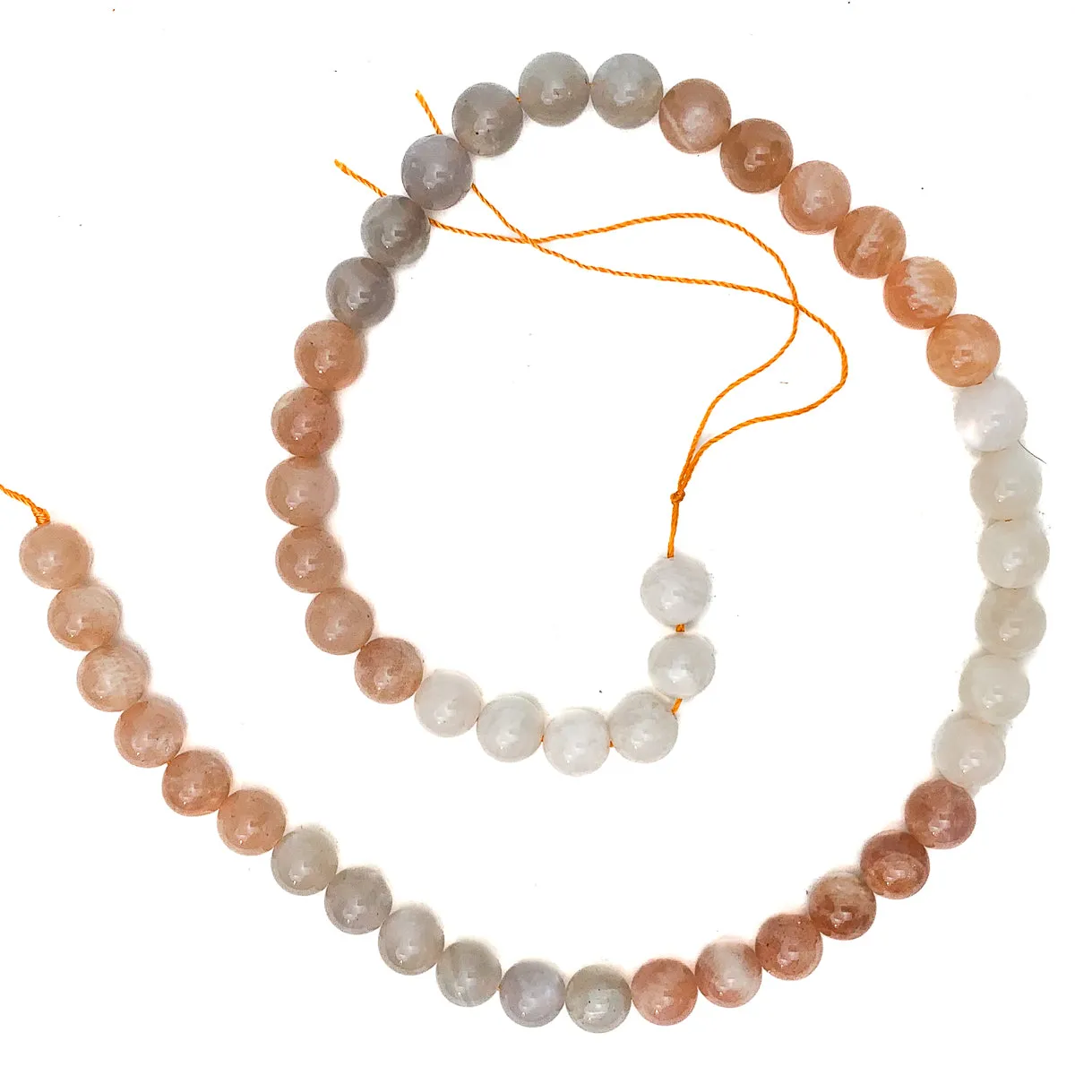 Moonstone Multi 8mm Smooth Rounds Bead Strand