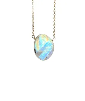 Moonstone Pendant Necklace 14k Gold Filled