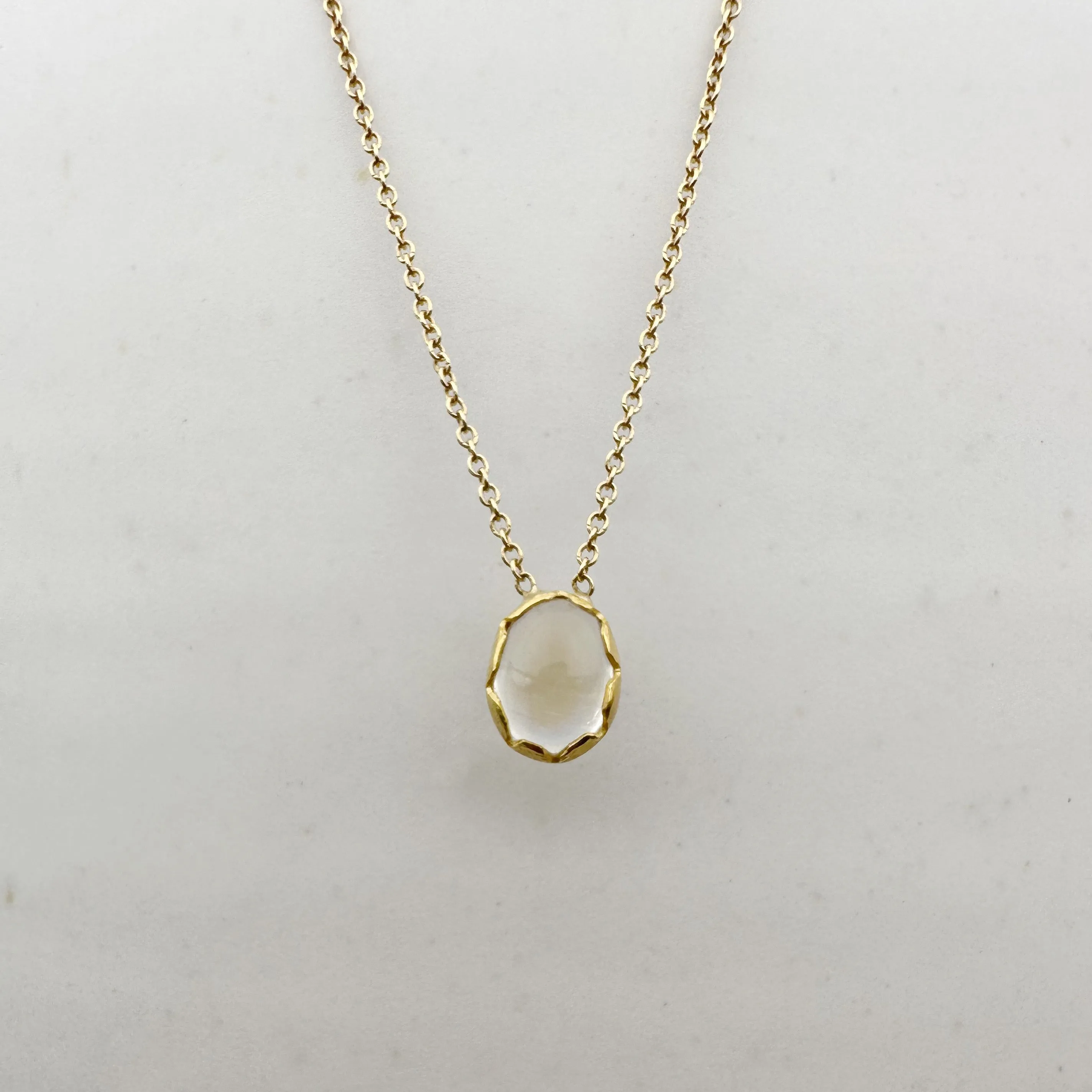 Moonstone Petal Necklace