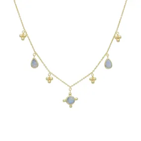 Morning Star Gold Rainbow Moonstone Necklace