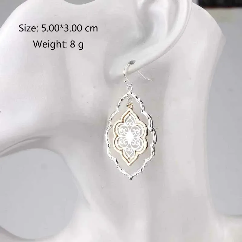 Moroccan Filigree Earrings - Gold / Silver