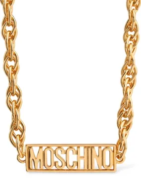 Moschino   Plate logo collar necklace 