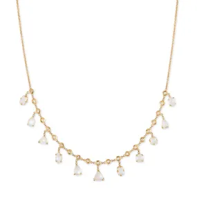 MULTI SHAPE MOONSTONE   DIAMOND SHAKER NECKLACE