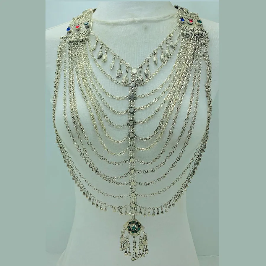 Multi-Strand Oversized Handmade Kuchi Necklace