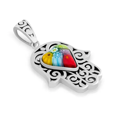 Murano Hamsa Pendant