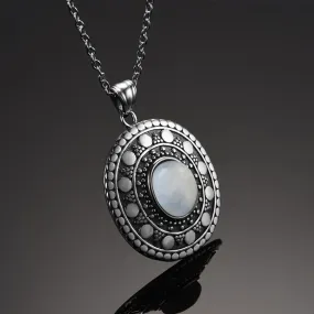 Natural Moonstone Sterling Silver Necklace