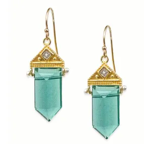 Neptune Green Quartz Earrings