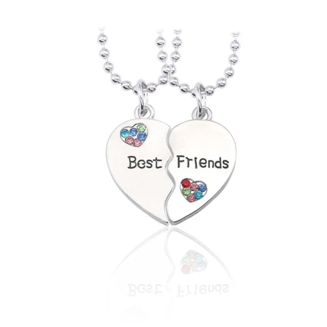 New 2 PCS/Set Animal Best Friends Friendship Couple Two Parts Pendant Necklace Best Gifts For Men Women BFF Jewelry Wholesale