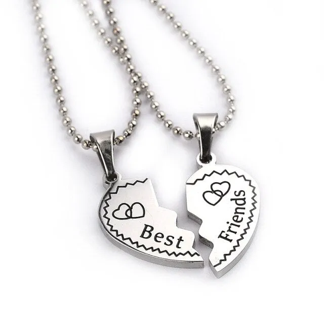 New 2 PCS/Set Animal Best Friends Friendship Couple Two Parts Pendant Necklace Best Gifts For Men Women BFF Jewelry Wholesale