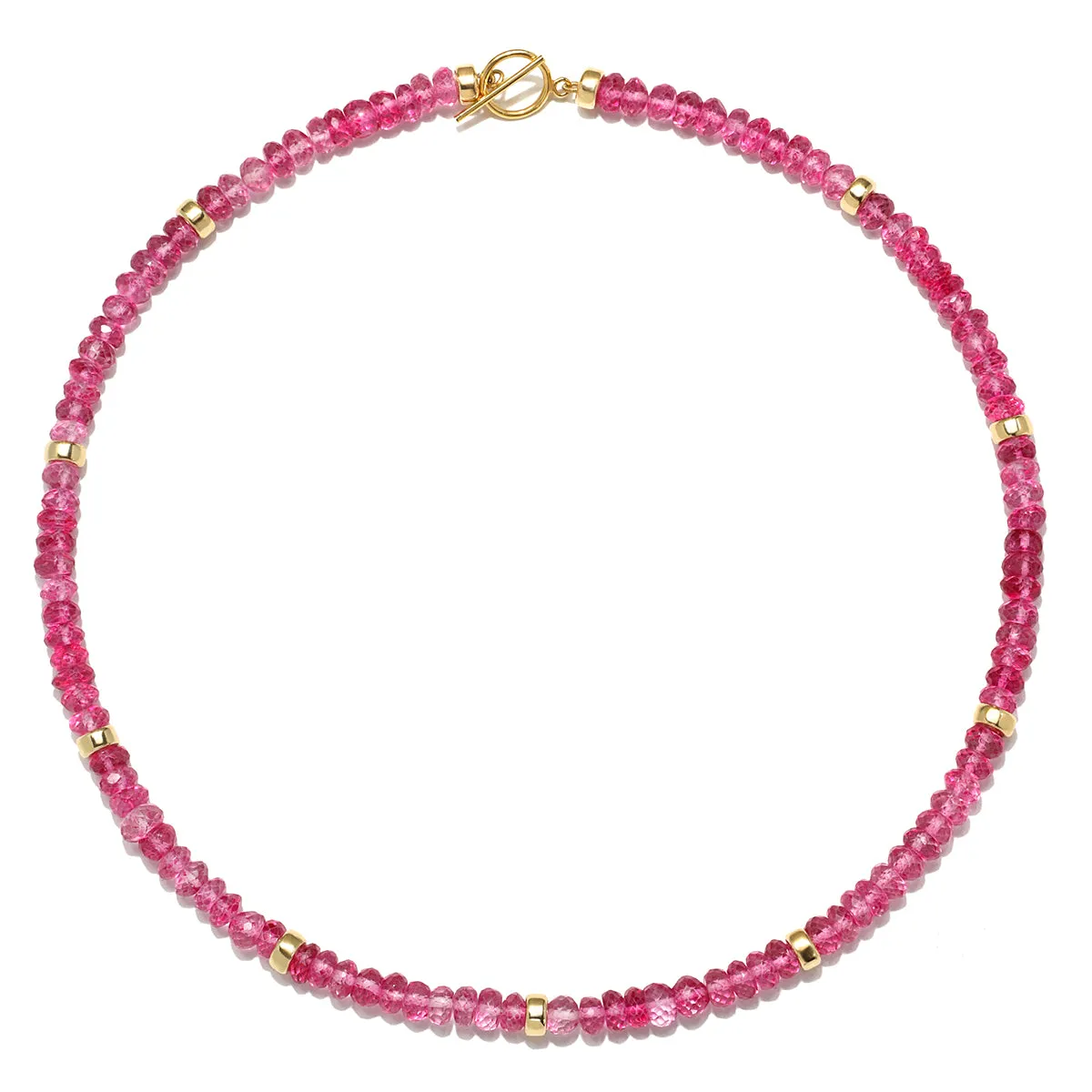 New!  Pink Topaz Collar Necklace