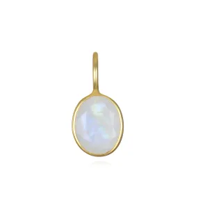 NEW! Rainbow Moonstone Oval Charm