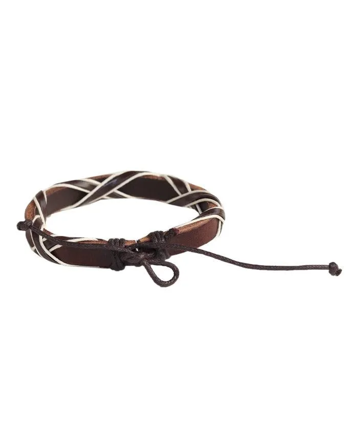 New Real brown Leather Bracelet Summer Style Casual Sport Men's Bracelet