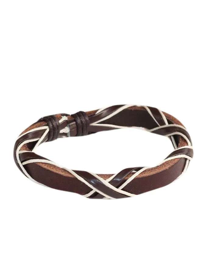 New Real brown Leather Bracelet Summer Style Casual Sport Men's Bracelet