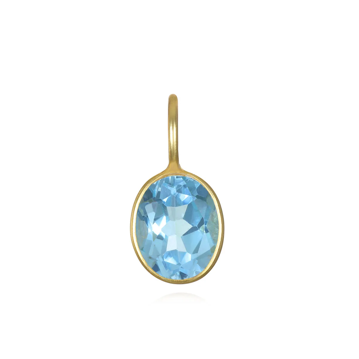 NEW!  Sky Blue Topaz Oval Charm