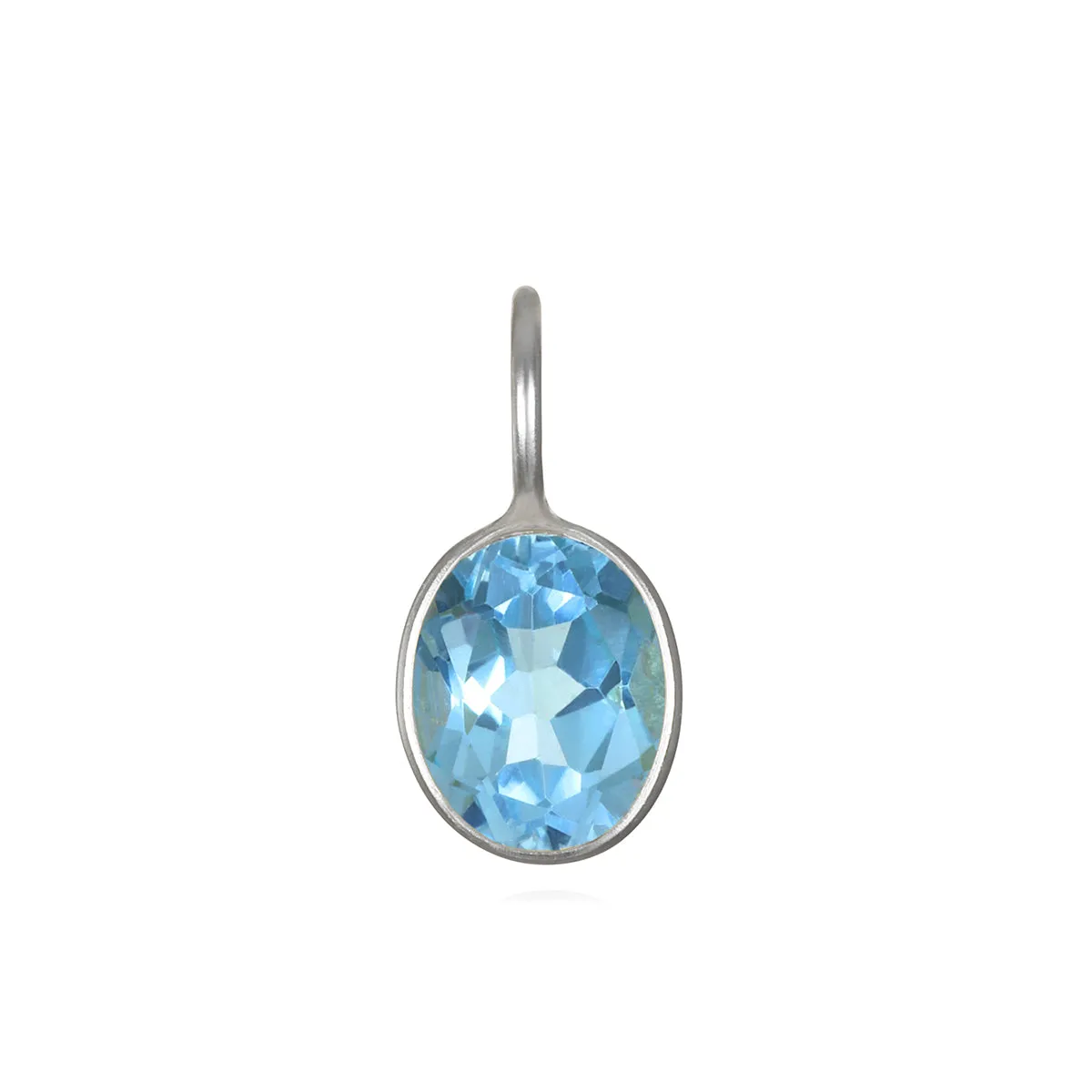 NEW!  Sky Blue Topaz Oval Charm