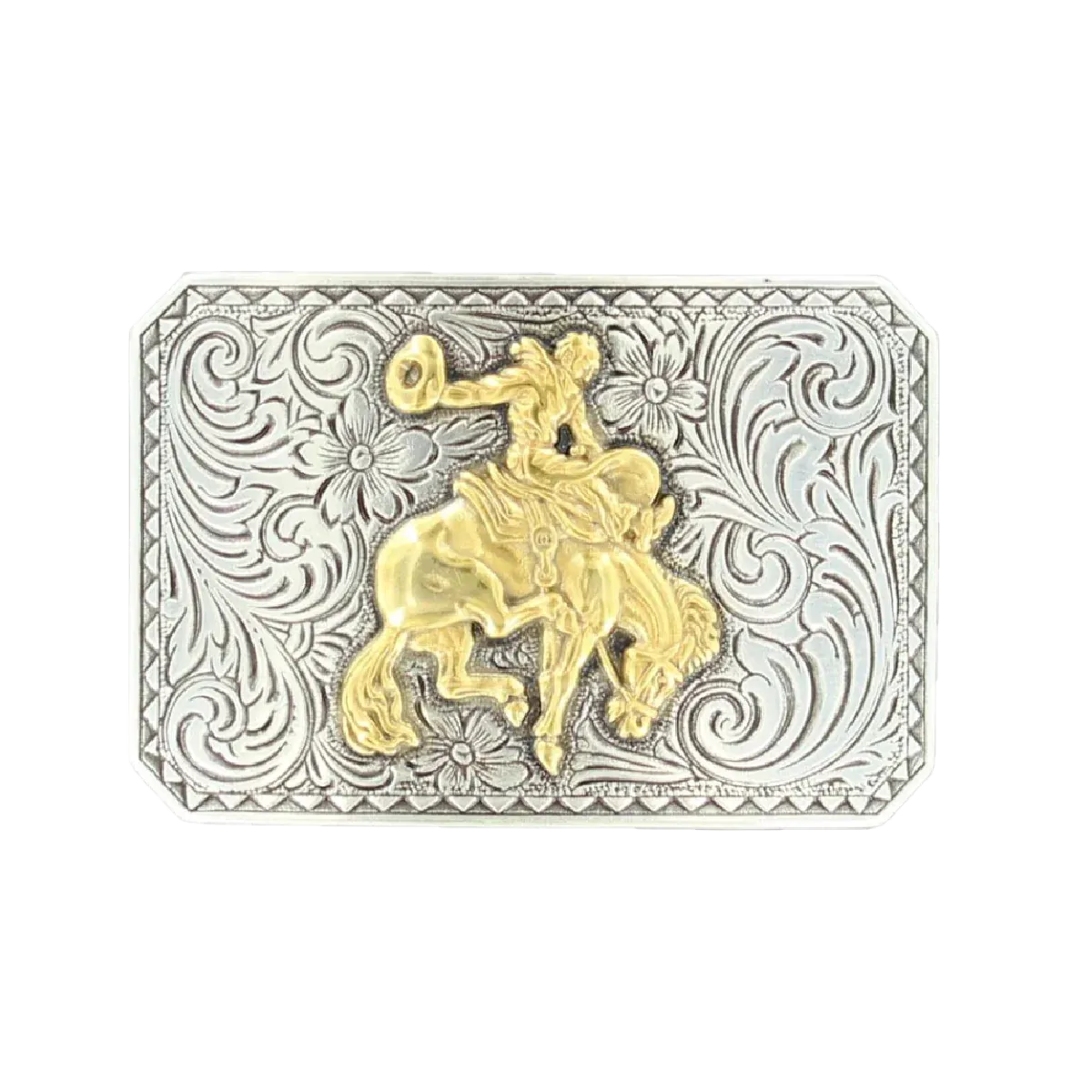 Nocona Men's Silver & Gold Bronc Rider Belt Buckle