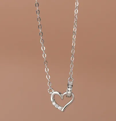 OBSESSION - 18K Gold or Sterling Silver Zircon & Heart Necklace