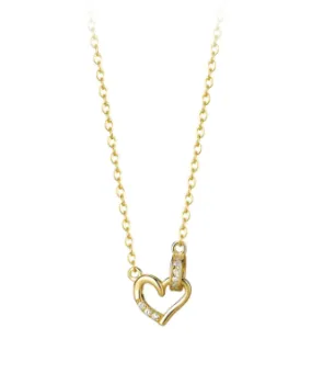 OBSESSION - 18K Gold or Sterling Silver Zircon & Heart Necklace