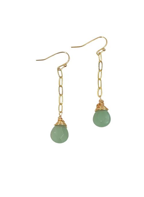 Olivia Aventurine Paperclip Earrings