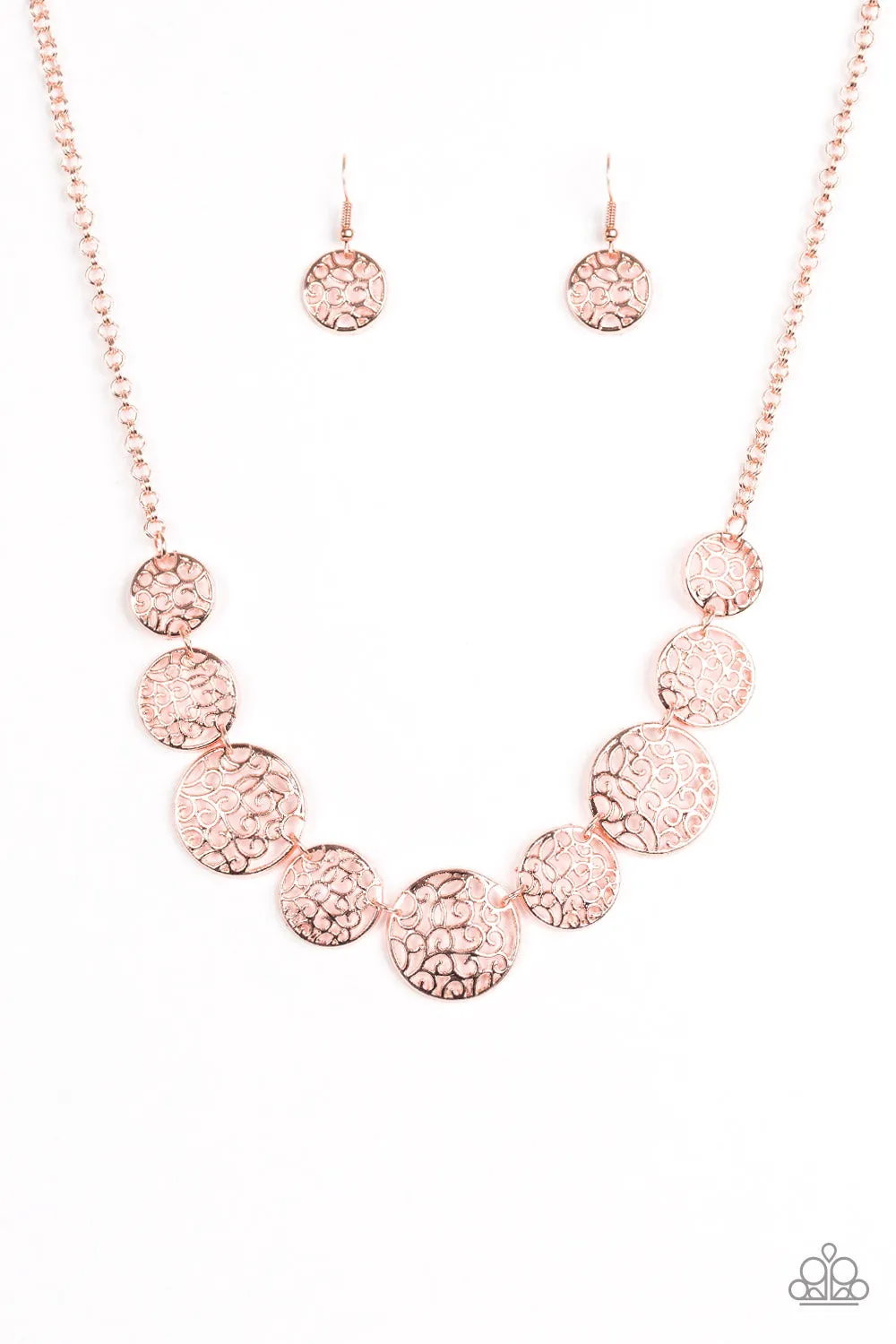 Open Door Jewelry - All The Time In The WHIRL - Copper Necklace - Paparazzi Accessories