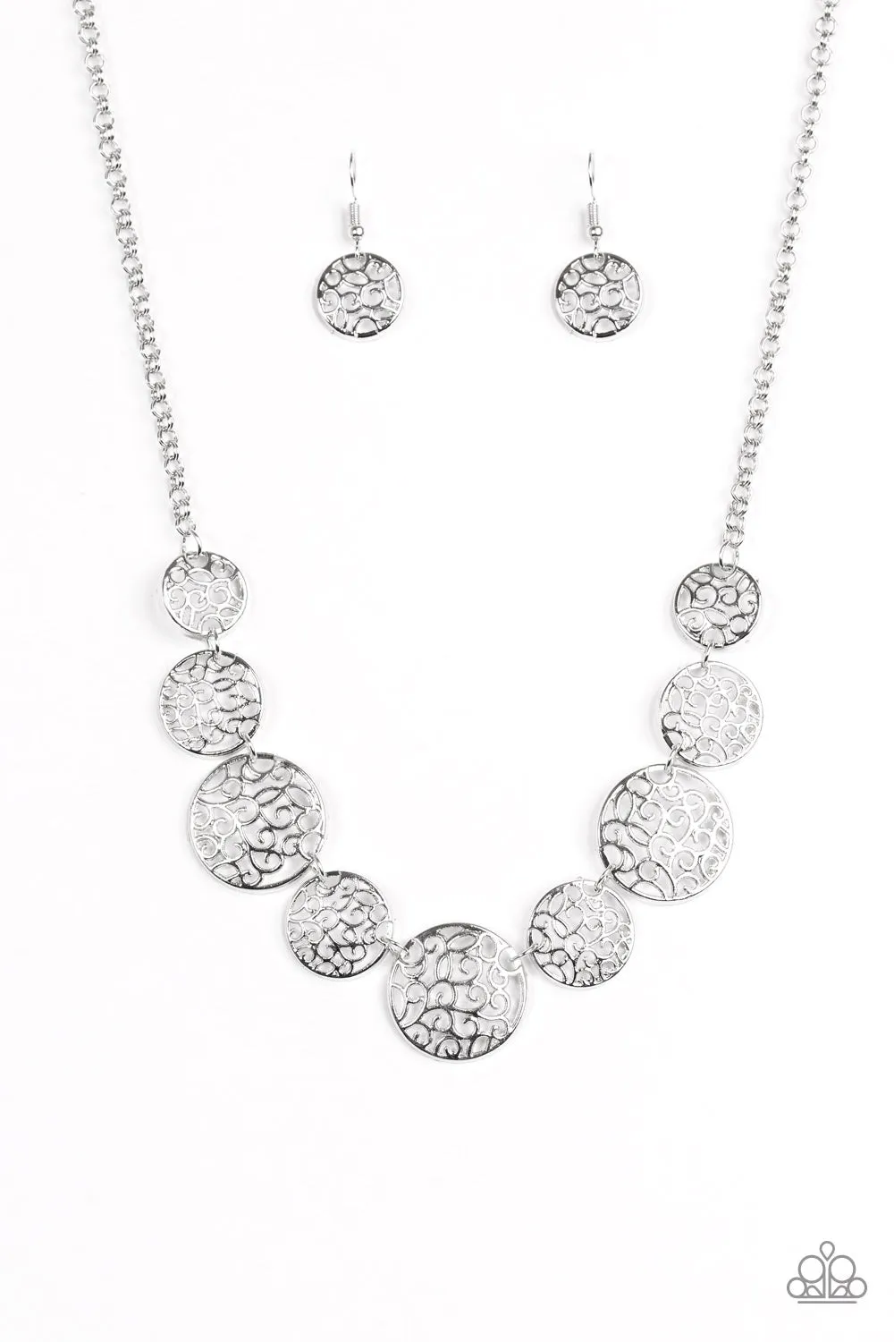 Open Door Jewelry - All The Time In The WHIRL - Silver Necklace - Paparazzi Accessories